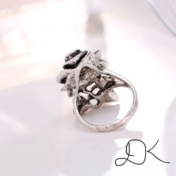 BLACK DIAMOND ROSE RING - Picture 2 of 4